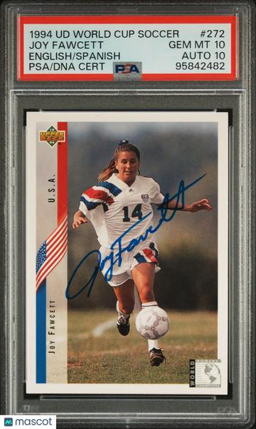 1994 Upper Deck World Cup Soccer Joy Fawcett #272 English Spanish PSA 10 Auto 10