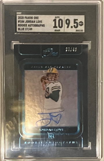 Jordan Love Panini One Auto RC Blue variation 