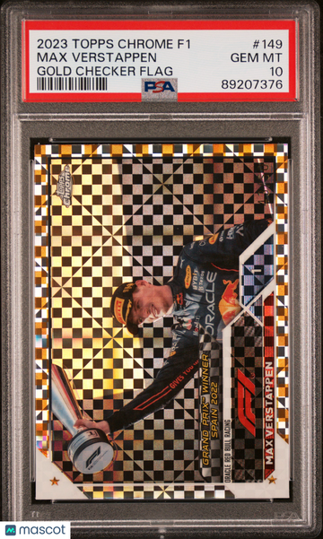 2023 Topps Chrome Formula 1 Max Verstappen #149 Gold Checker Flag Ref PSA 10