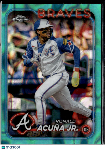 Ronald Acuña Jr. 2024 Topps Chrome Aqua RayWave Refractor Atlanta Braves