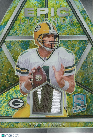 Brett Favre 2024 Spectra Neon Splatter Jersey Patch SSP Green Bay Packers 6/8