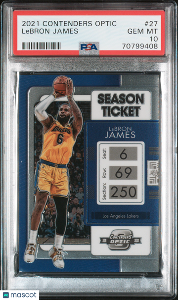 2021 Panini Contenders Optic LeBron James #27 PSA 10