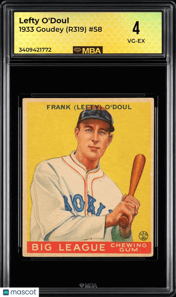 1933 Goudey (R319) Lefty O'Doul #58 MBA 4