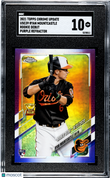 2021 Topps Chrome Update Ryan Mountcastle #USC39 Rookie Debut Purple Refractor SGC 10