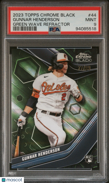 2024 2023 Topps Chrome Black Gunnar Henderson #44 Wave Rookie PSA 9