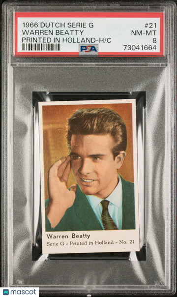1966 Dutch Serie G-Printed In Holland Warren Beatty #21 H/C PSA 8