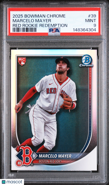 2025 Bowman Chrome Marcelo Mayer #39 Red Rookie Redemption Short Print Rookie PSA 9