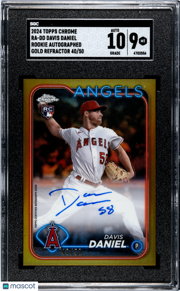 2024 Topps Chrome Davis Daniel #RA-DD RK. Autograph Gold Refractor /50 SGC 9 Auto 10