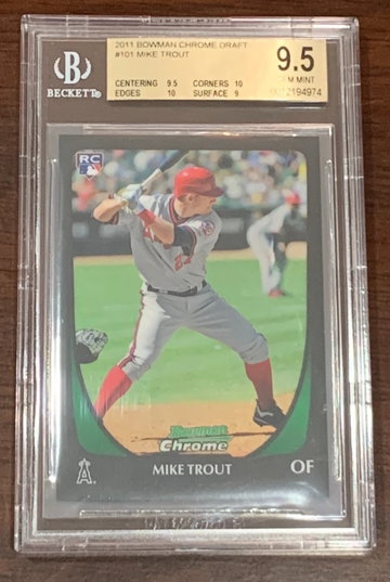 2011 Bowman Chrome Draft Mike Trout BGS 9.5 (Significant Scratch/Scuffs on Right Front of Case)