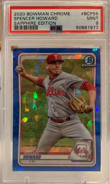 2020 Bowman Chrome Sapphire Spencer Howard PSA 9 Phillies Rangers RC