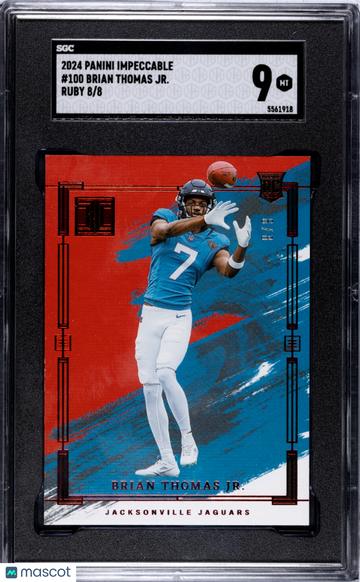 2024 Panini Impeccable Brian Thomas JR. #100 Ruby SGC 9
