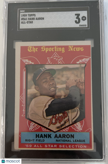 1959 Topps Hank Aaron #561 All Star SGC 3