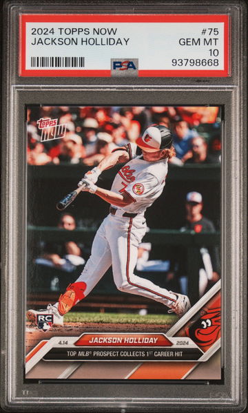 2024 TOPPS JACKSON HOLLIDAY NOW #75 RC ROOKIE PSA 10