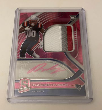 2021 SPECTRA RHAMONDRE STEVENSON PINK ROOKIE PATCH AUTO RPA /25