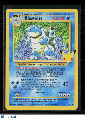 2021 Celebrations Blastoise Holo Rare #2/102