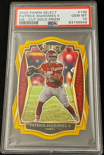 Patrick Mahomes 2020 Select  Premier Level Die Cut Gold #/10 PSA 10 