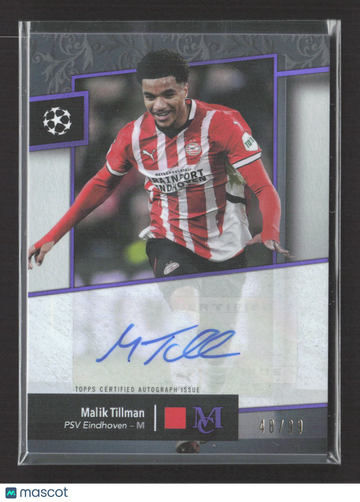 2025 Topps Museum Collection UEFA Club Competitions Malik Tillman #AA-MT Purple /99