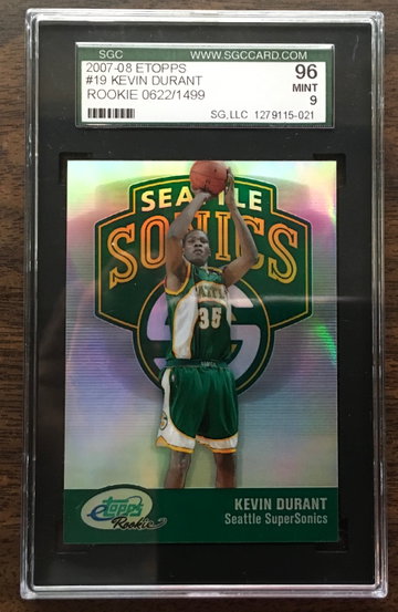 2007-08 eTopps Kevin Durant Rookie 622/1499 - SGC 96
