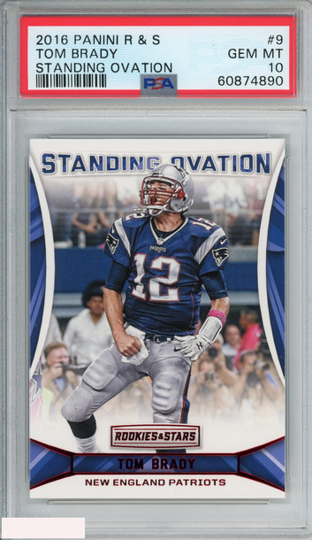2016 PANINI ROOKIES AND STARS STANDING OVATION TOM BRADY #9 PSA 10 GEM MT