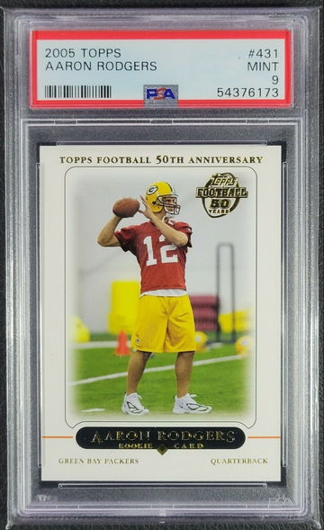 2005 Topps #431 Aaron Rodgers RC 50th Anniversary Rookie PSA 9 MINT