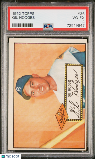 1952 Topps Gil Hodges #36 PSA 4
