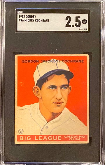 1933 Goudey Mickey Cochrane SGC 2.5