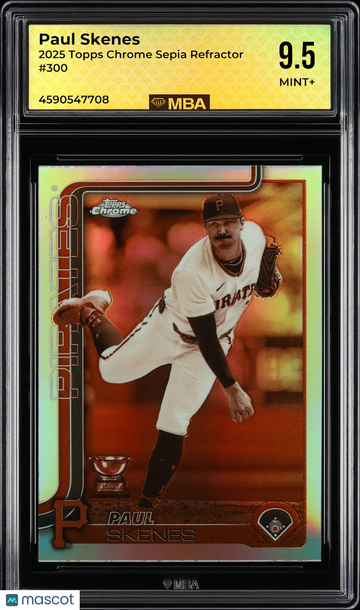 2025 Topps Chrome Paul Skenes #300 Sepia Refractor MBA 9.5