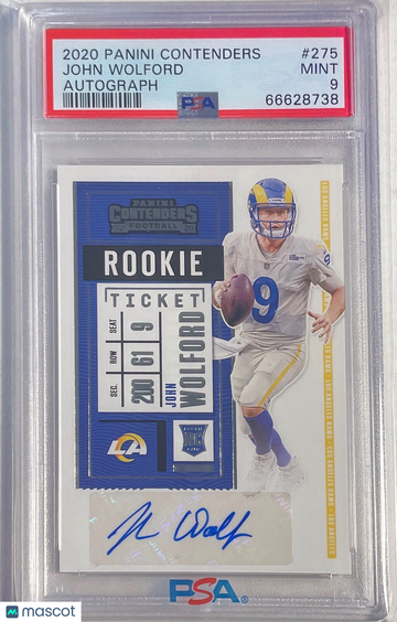2020 Panini Contenders John Wolford #275 Autograph PSA 9
