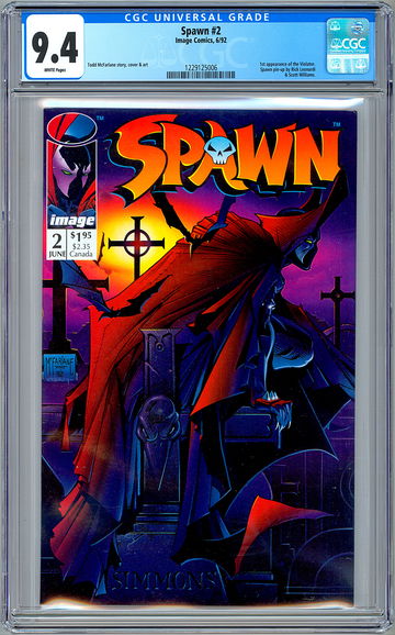 SPAWN #2 CGC 9.4 TODD MCFARLANE ORIGINAL STORY COVER & ART 1ST PRINT IMAGE 1992