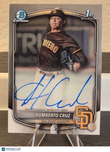 2025 Bowman - Chrome Prospects Autographs Humberto Cruz #CPA-HC Autographed