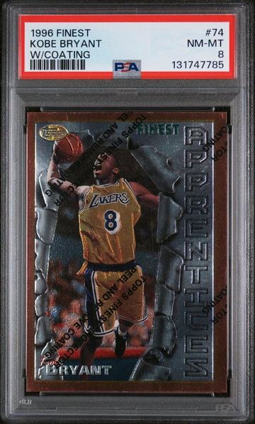 1996 Finest With Coating Kobe Bryant #74 PSA 8