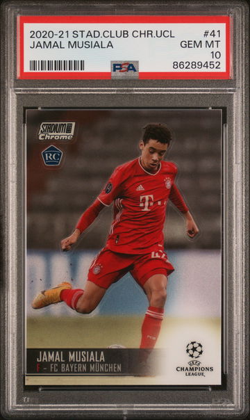 2020 STADIUM CLUB CHROME UEFA CHAMPIONS LEAGUE JAMAL MUSIALA #41 PSA 10