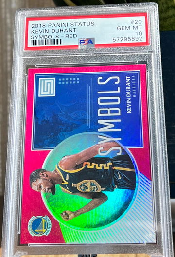 Kevin Durant 2018 Panini Status Symbols Red Parallel #20 PSA 10 Gem Mint Low Pop. 