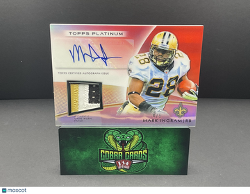 2012 Topps Platinum Mark Ingram #AVP-MI Red /5 Autograph Patch
