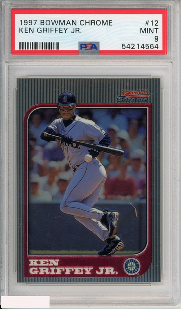 1997 BOWMAN CHROME KEN GRIFFEY JR #12 HOF SEATTLE MARINERS PSA 9 MINT