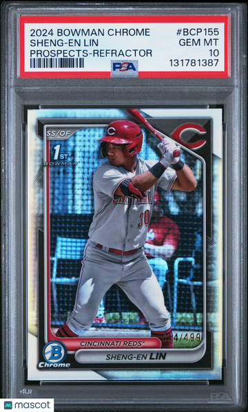 2024 Bowman Chrome Prospects Sheng-EN Lin #BCP155 Refractor /499 PSA 10