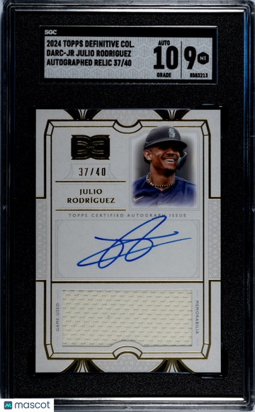 2024 Topps Definitive Collection Julio Rodriguez #DARC-JR Autograph Relic SGC 9 Auto 10