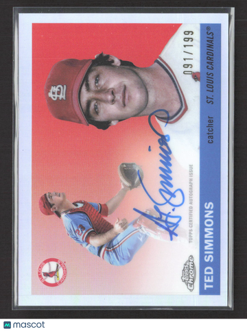 2025 Topps Chrome Platinum Baseball Ted Simmons #CPA-TSI Refractor /199