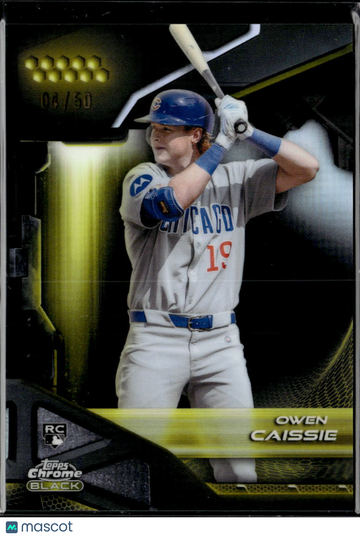 Owen Caissie 2026 Topps Chrome Black RC /60 Chicago Cubs