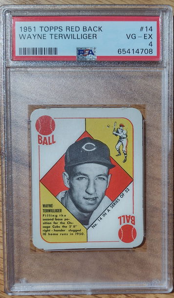 1951 Topps Red Back Wayne Terwilliger PSA 4