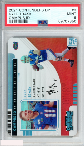 2021 PANINI CONTENDERS DRAFT PICKS CAMPUS ID KYLE TRASK #3 ROOKIE RC PSA 9 MINT