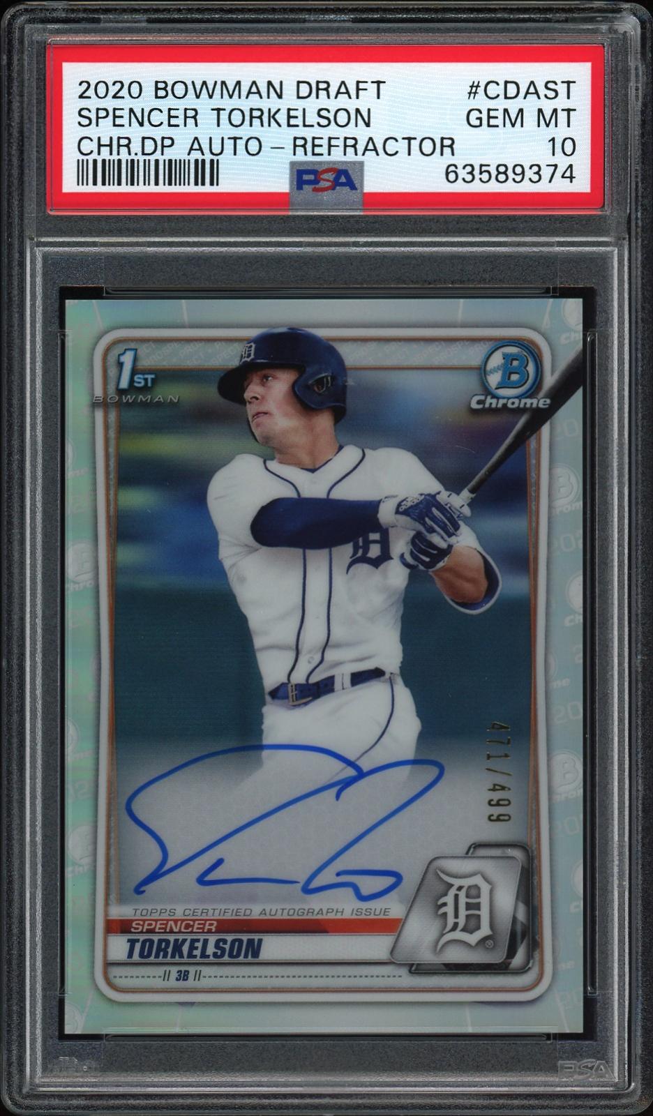 2020 Bowman Draft Spencer Torkelson Chrome Draft Picks Autographs