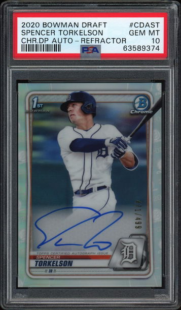 2020 BOWMAN DRAFT AUTO Spencer Torkelson REFRACTOR PSA 10