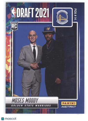 2021 Panini Instant Draft Night Moses Moody #DN13 Pick #14 /5 RC