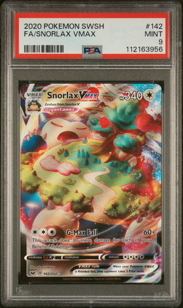 2020 Pokemon Sword and Shield Snorlax Vmax #142 PSA 9