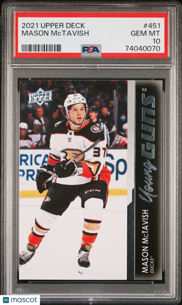 2021-2022 Upper Deck Mason Mctavish #451 Young Guns Rookie PSA 10
