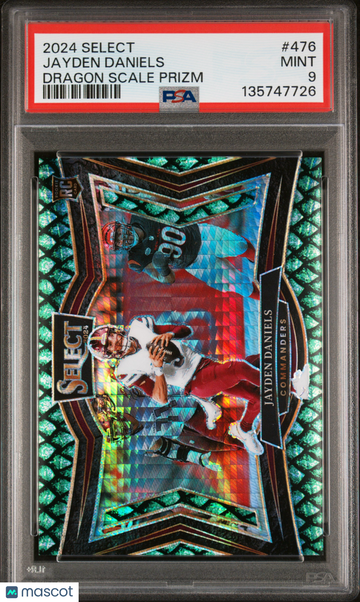 2024 Select Jayden Daniels #476 Dragon Scale Prizm /70 Rookie PSA 9