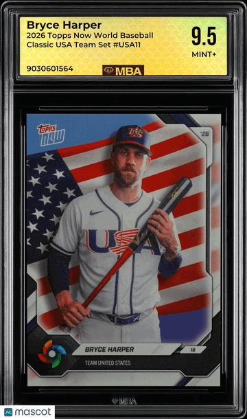 2026 Topps Now World Baseball Classic Bryce Harper #USA11 USA Team Set MBA 9.5
