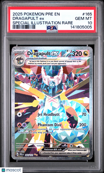 2025 Pokemon Pre EN-Prismatic Evolutions Dragapult EX #165 PSA 10