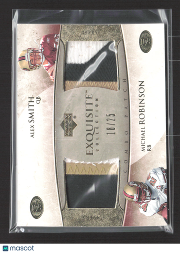 2006 Upper Deck Exquisite Collection Michael Robinson Alex Smith #ECP-SR Combo Patch /25 Combo Patch Event-Worn Game-Use